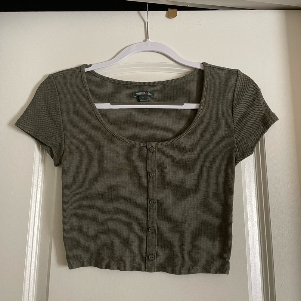 Dark green ribbed crop top